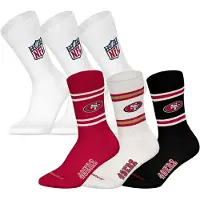 NFL Kurzsocken "Socken 6Pack Crew Socks 6er Pack", Damen, Gr. 39-42, N-Gr, bunt (san francisco 49ers 2, weiß), Obermaterial: 58% Baumwolle CO. 39% Polyester PES. 3% Elasthan EL., Socken Kurzsocken