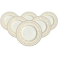 Villeroy & Boch Brotteller "Brotteller Ivoire ø 18 cm 6er Set weiß-gold"