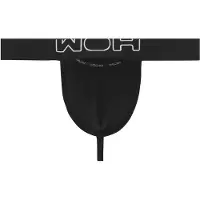 WOH String "String Sexy Fun G-String 1er Pack", Herren, Gr. M, schwarz, Obermaterial: 95% Baumwolle CO. 5% Elasthan EL., Unterhosen String