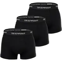 Emporio Armani für Herren. EM000259_AF14132 Set 3 Boxershorts aus elastischem Baumwoll-Strick Essential schwarz (S), Heimtextilien, Baumwoll