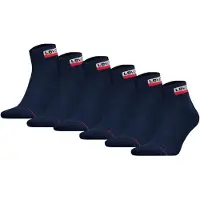 Levi's Unisex 6er Pack Sportsocken - Mid Cut SPRTWR, Logo, einfarbig