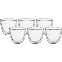 Villeroy & Boch Thermoglas "Doppelwandige Becher Manufacture Rock 250 ml 6er Set transparent"