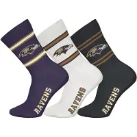 NFL Kurzsocken "Socken 3Pack Crew Socks 3er Pack", Herren, Gr. 39-42, bunt (baltimore ravens), Obermaterial: 58% Baumwolle CO. 39% Polyester PES. 3% Elasthan EL., Socken Kurzsocken