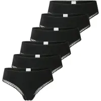 Schiesser Damen Strings, 6er Pack - 6Pack Cheeky String, Stretch Cotton, uni