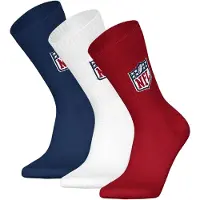 NFL Kurzsocken "Socken SHIELD 3Pack Crew Socks 3er Pack", Herren, Gr. 39-42, bunt (dunkelblau, weiß, rot), Obermaterial: 61% Baumwolle CO. 35% Polyester PES. 4% Elasthan EL., Socken Kurzsocken