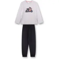 Sanetta Schlafanzug "Pyjama", Herren, Gr. 140, bunt (hellgrau), Obermaterial: 100% Baumwolle CO., Homewear-Sets Schlafanzug