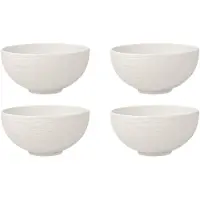 Villeroy & Boch Suppenteller "Suppen Bol Manufacture Rock Blanc Ø 12,5 cm 4er Set weiß"