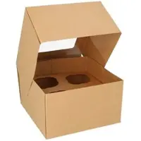 Papstar Cupcake-Kartons eckig 10 cm x 17,5 cm x 17,5 cm mit Sichtfenster aus PLA 100 Stück