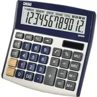Desq Taschenrechner Business Classy Large 30300.08, 12-stelliges LC-Display, Solar- & Batteriebetrieb