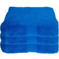 Julie Julsen Handtuch royalblau, 70 x 140 cm, Duschtuch mit Bordüre, aus 100% Baumwolle, 500 g/m2, 3 Stück
