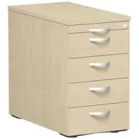 Geramöbel Standcontainer Flex, ahorn, mit 5 Schubladen, abschließbar, Tiefe 80cm