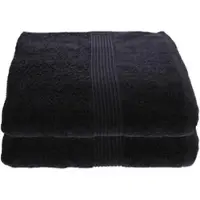 Julie Julsen Saunatuch 80 x 200 cm, schwarz, 100% Baumwolle, 500 g/m2, 2 Stück