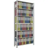 Schulte Aktenregal MULTIplus85, 36013, aus Metall, 6 Ordnerhöhen, 100 x 230 x 30 cm (B/H/T), lichtgrau