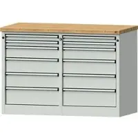 Anke Schubladenschrank 600.128, aus Metall, 12 Schübe, lichtgrau, 128 x 89 x 65 cm
