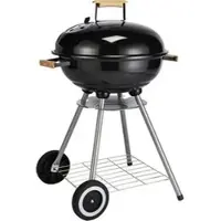 Huismerk Holzkohlegrill 60197, Kugelgrill mit Rädern, aus Stahl, mit Deckel, Grillfläche Ø 48 cm