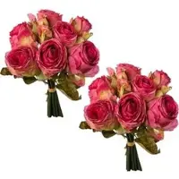 Creativ Green Kunstblume Rosenbouquet, pink, Höhe 29 cm, 2 Stück