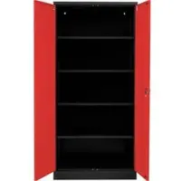 G-Office Aktenschrank FLC.196/N, aus Metall, abschließbar, 92 x 195 x 60 cm (B/H/T), rot / anthrazit