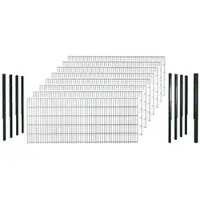 Hadra Doppelstabmattenzaun, grün, 8/6/8 mm, Komplett-Set à 20 m, inkl. Pfosten, Flacheisenleiste - gruen