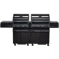 Grillfürst Gasgrill Independence P830G, schwarz, 8 Brenner, Edelstahl, mit Thermometer und Ablagen, 23,2 KW