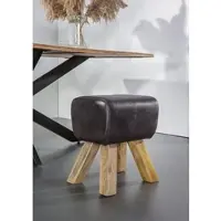 Gutmann Hocker "Pipe", grau (anthrazit), B:40cm H:47cm T:33cm, Hocker, Hocker, Turnbock, Lederhocker
