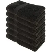 Julie Julsen Handtuch Bio, schwarz, 50 x 100 cm, Handtuch mit Bordüre, 100% Bio-Baumwolle, 550 g/m2, 6 Stück