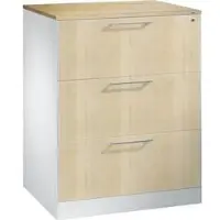 C+P CP-Möbel Hängeregisterschrank Asisto C3000, 2-bahnig, 3 Schübe, Metall/Holz, lichtgrau / ahorn