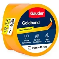 Gauder Kreppband Goldband, 48mm x 50m, für Innen und Außen, 2 Rollen