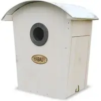 Habau Vogelhaus Nistkasten 2963, FluglochØ 28/32mm, zum Hängen, 18,5 x 19 x 13,5cm, mit Blechdach