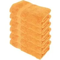 Julie Julsen Julie-Julsen Handtuch Bio, orange, 50 x 100 cm, Gästetuch mit Bordüre, 100% Bio-Baumwolle, 550 g/m2, 6 Stück