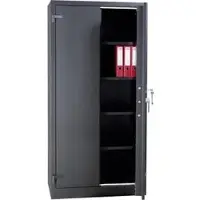 G-Office Aktenschrank FSC.1995, aus Metall, feuerfest, abschließbar, 95 x 195 x 55 cm (B/H/T), schwarz
