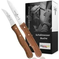 Schwertkrone Gemüsemesser MB01211, Set, 5,5/7,5 cm Edelstahlklinge, Buchenholzgriff, 2-teilig