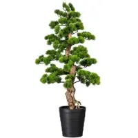 Creativ Green künstliche Pflanze Bonsai Kiefer ca 110x50cm, im Kunststofftopf 21x23cm schwarz