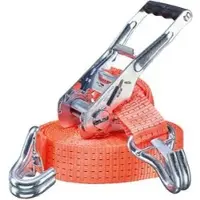 Feldtmann Spanngurt TECTOR, mit Haken & Ratsche, 8m x 50mm, orange, mit Sicherung, Zurrkraft 5000kg
