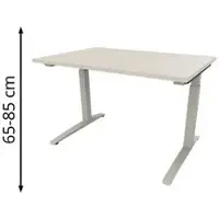 Fm Büromöbel Schreibtisch fm69, akazie / silber, höhenverstellbar, 120 x 65-85 x 80 cm