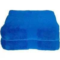 Julie Julsen Handtuch royalblau, 100 x 150 cm, Badetuch mit Bordüre, aus 100% Baumwolle, 500 g/m2, 2 Stück