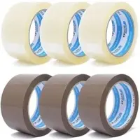GWS Packband Premium, PP, braun & transparent, 50mm x 66m, leise abrollbar, 6 Rollen