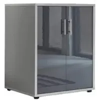 BMG Aktenschrank Office Edition, aus Holz, 54 x 74 x 52 cm (B/H/T), anthrazit hochglanz / lichtgrau
