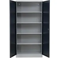 G-Office Aktenschrank FLC.195/N, aus Metall, abschließbar, 92 x 195 x 50 cm (B/H/T), anthrazit / lichtgrau