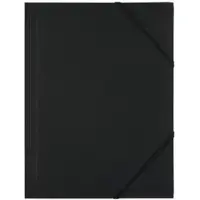 D.Rect Eckspanner 9082, A4, Kunststoff, schwarz, 3 Einschlagklappen, 6 Stück