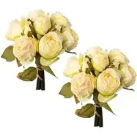 Creativ Green Kunstblume Rosenbouquet, creme, Höhe 29 cm, 2 Stück