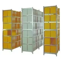 Manuflex Aktenregal Registra Budget, RA 2573, aus Metall, 6 Ordnerhöhen, 96 x 225 x 60 cm (B/H/T), silber