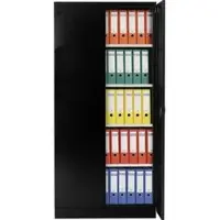 G-Office Aktenschrank FLC.196/N, aus Metall, abschließbar, 92 x 195 x 60 cm (B/H/T), schwarz