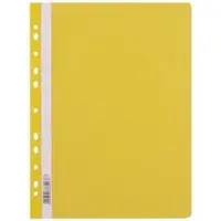 D.Rect Schnellhefter 009015, A4, gelb, PP, Vorderdeckel transparent, gelocht, 25 Stück