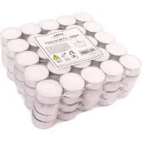Pajoma Teelichter 93011, weiß, Ø 3,8 cm, Höhe 10 mm, 4h Brenndauer, 100 Stück