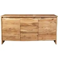 Möbelliebling Sideboard Baumkante 170 x 45 x 90 cm Akazienholz massiv naturfarben DAHLIA