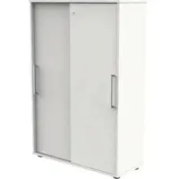 Kerkmann Schiebetürenschrank Move, abschließbar, aus Holz mit 3 Fachböden, 100 x 147 x 40 cm (B/H/T), weiß