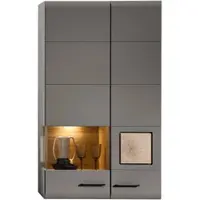 Innostyle Fun Plus II Hängevitrine inkl. LED-Beleuchtung Basalt/Eiche Altholz Grau/Braun
