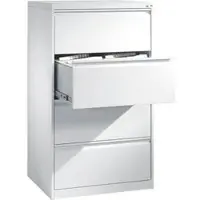 Böttcher-AG Hängeregisterschrank, 2-bahnig, 4 Schübe, lichtgrau