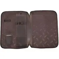 Menzo Schreibmappe MB47, marone, Echt Leder , mit Reißverschluss und Tabletfach bis 13 Zoll, A4