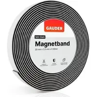 Gauder Magnetband sehr stark, schwarz, stark selbstklebend, 2mm Stärke, 20 mm x 6 m
